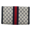GUCCI GG Supreme Sherry Line Clutch Bag PVC Navy Gold 41 014 3087 25 Auth BD1980-2