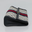 GUCCI GG Supreme Sherry Line Clutch Bag PVC Navy Gold 41 014 3087 25 Auth BD1980-4