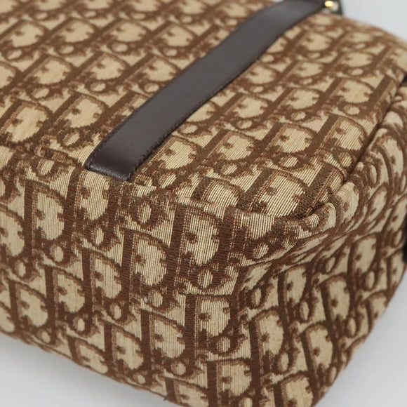 Christian Dior Trotter Canvas Hand Bag Brown Gold Auth BD2000