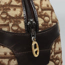 Christian Dior Trotter Canvas Hand Bag Brown Gold Auth BD2000-14