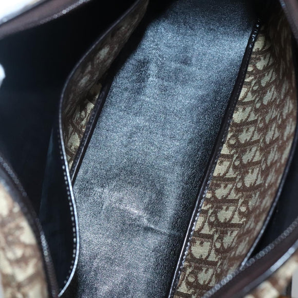 Christian Dior Trotter Canvas Hand Bag Brown Gold Auth BD2000