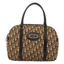 Christian Dior Trotter Canvas Hand Bag Brown Gold Auth BD2000-2