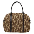Christian Dior Trotter Canvas Hand Bag Brown Gold Auth BD2000-3