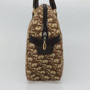 Christian Dior Trotter Canvas Hand Bag Brown Gold Auth BD2000-4