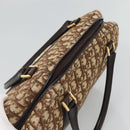 Christian Dior Trotter Canvas Hand Bag Brown Gold Auth BD2000-6