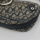 Christian Dior Trotter Canvas Shoulder Bag Navy Silver Auth BD2001-9