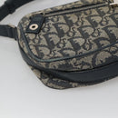 Christian Dior Trotter Canvas Shoulder Bag Navy Silver Auth BD2001-14