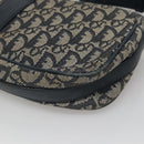 Christian Dior Trotter Canvas Shoulder Bag Navy Silver Auth BD2001-15