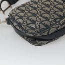 Christian Dior Trotter Canvas Shoulder Bag Navy Silver Auth BD2001-16