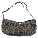 Christian Dior Trotter Canvas Shoulder Bag Navy Silver Auth BD2001-13