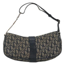 Christian Dior Trotter Canvas Shoulder Bag Navy Silver Auth BD2001-2