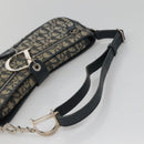 Christian Dior Trotter Canvas Shoulder Bag Navy Silver Auth BD2001-7