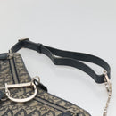 Christian Dior Trotter Canvas Shoulder Bag Navy Silver Auth BD2001-8