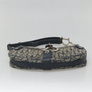 Christian Dior Trotter Canvas Shoulder Bag Navy Silver Auth BD2001-5