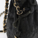 CHANEL Matelasse Chain Shoulder Bag Lamb Skin Black Gold CC Auth BD2003-17