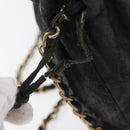 CHANEL Matelasse Chain Shoulder Bag Lamb Skin Black Gold CC Auth BD2003-18