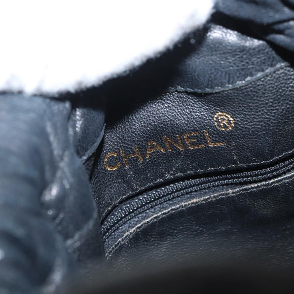 CHANEL Matelasse Chain Shoulder Bag Lamb Skin Black Gold CC Auth BD2003
