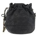 CHANEL Matelasse Chain Shoulder Bag Lamb Skin Black Gold CC Auth BD2003-1