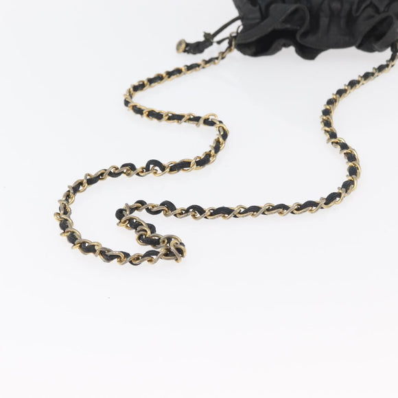 CHANEL Matelasse Chain Shoulder Bag Lamb Skin Black Gold CC Auth BD2003