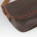 CELINE Macadam Canvas Shoulder Bag PVC Leather Brown Gold Auth BD2004-9