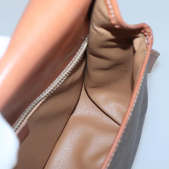 CELINE Macadam Canvas Shoulder Bag PVC Leather Brown Gold Auth BD2004