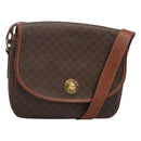 CELINE Macadam Canvas Shoulder Bag PVC Leather Brown Gold Auth BD2004-1