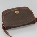 CELINE Macadam Canvas Shoulder Bag PVC Leather Brown Gold Auth BD2004-6