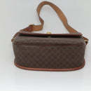 CELINE Macadam Canvas Shoulder Bag PVC Leather Brown Gold Auth BD2004-5