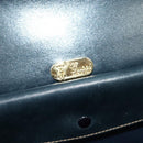 GUCCI Shoulder Bag Leather Navy Gold Auth BD2006-20