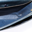 GUCCI Shoulder Bag Leather Navy Gold Auth BD2006-21