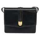 GUCCI Shoulder Bag Leather Navy Gold Auth BD2006-13