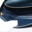 GUCCI Shoulder Bag Leather Navy Gold Auth BD2006-22