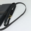 GUCCI Shoulder Bag Leather Navy Gold Auth BD2006-7
