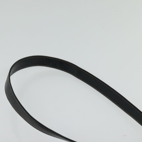 GUCCI Shoulder Bag Leather Navy Gold Auth BD2006