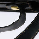 GUCCI Shoulder Bag Leather Navy Gold Auth BD2006-8