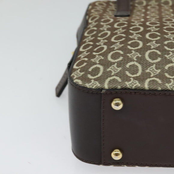 CELINE C Macadam Canvas Hand Bag Beige Gold Auth BD2013