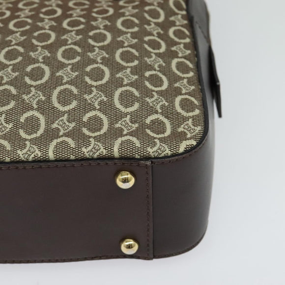 CELINE C Macadam Canvas Hand Bag Beige Gold Auth BD2013