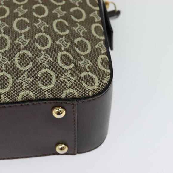 CELINE C Macadam Canvas Hand Bag Beige Gold Auth BD2013
