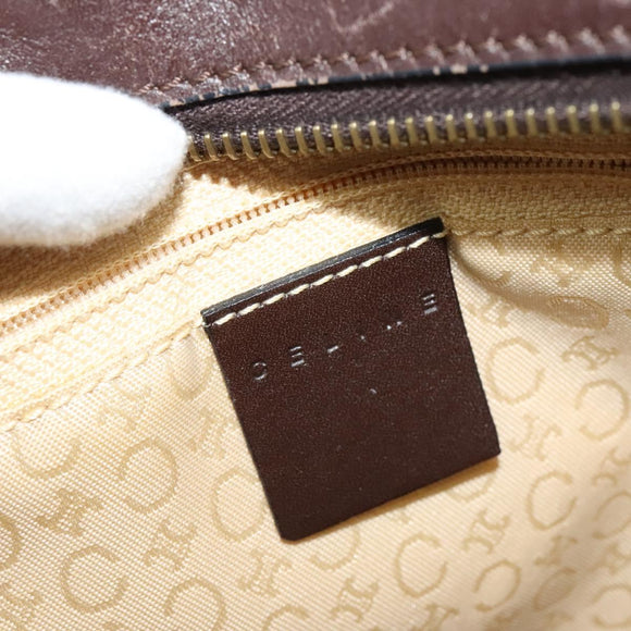 CELINE C Macadam Canvas Hand Bag Beige Gold Auth BD2013