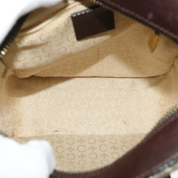 CELINE C Macadam Canvas Hand Bag Beige Gold Auth BD2013