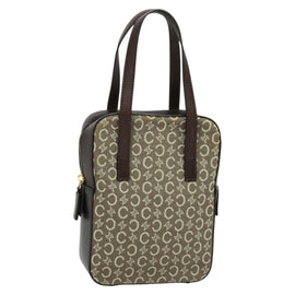 CELINE C Macadam Canvas Hand Bag Beige Gold Auth BD2013