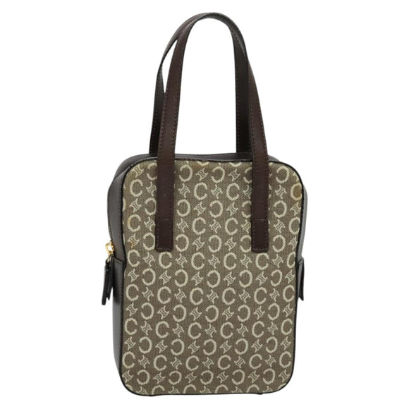 CELINE C Macadam Canvas Hand Bag Beige Gold Auth BD2013