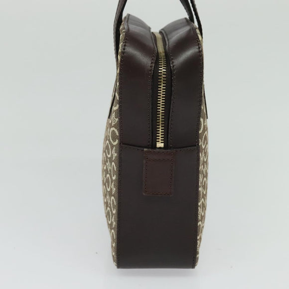 CELINE C Macadam Canvas Hand Bag Beige Gold Auth BD2013