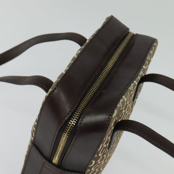 CELINE C Macadam Canvas Hand Bag Beige Gold Auth BD2013