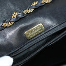 BALLY Quilted Chain Shoulder Bag Leather Black Gold Auth BD2017-18