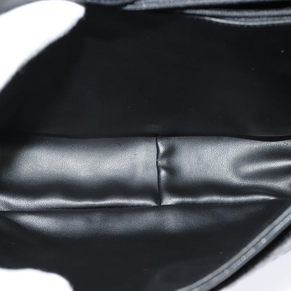 BALLY Quilted Chain Shoulder Bag Leather Black Gold Auth BD2017