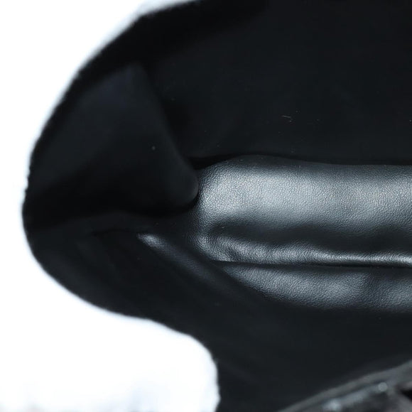 BALLY Quilted Chain Shoulder Bag Leather Black Gold Auth BD2017