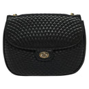 BALLY Quilted Chain Shoulder Bag Leather Black Gold Auth BD2017-13