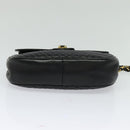 BALLY Quilted Chain Shoulder Bag Leather Black Gold Auth BD2017-5