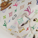 LOUIS VUITTON Monogram Multicolor Annie MM Tote Bag White M40307 LV Auth BD2040-10
